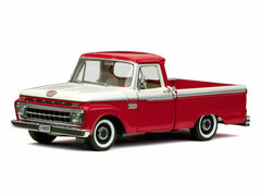 Sunstar Model Car 1/18 1965 Ford Pickup F-100 Custom Cab (Red & White)