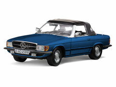 Sunstar Model Car 1/18 1977 Mercedes Benz 350 SL Closed Convertible (Blue)