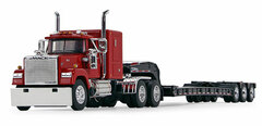 1/64 Mac Super Liner 60-Inch Sleeper & Talabat 3-Axle Lowboy Trailer (Red/Black)
