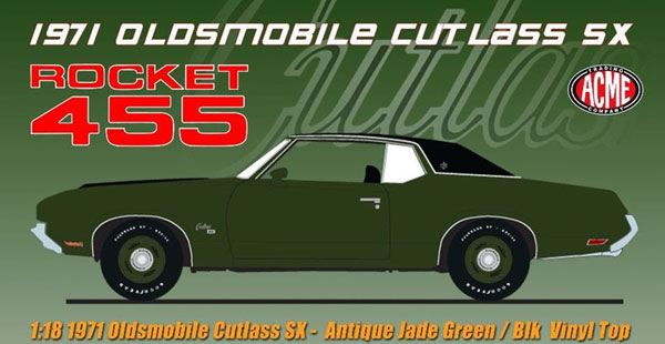 1/18 1971 Oldsmobile Cutlass SX - Jade Green