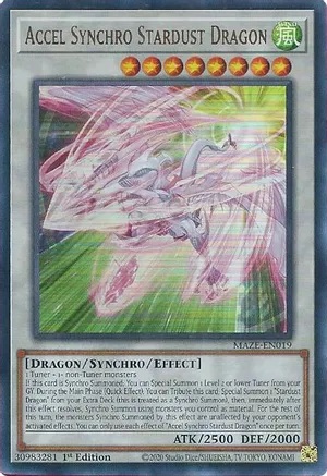 Accel Synchro Stardust Dragon - MAZE-EN019 - Ultra Rare - 1st Edition