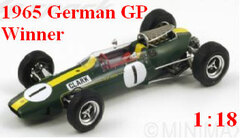 Spark Resin Model 1/18 Lotus 33 1965 German GP Winner #1 J.Clark 
