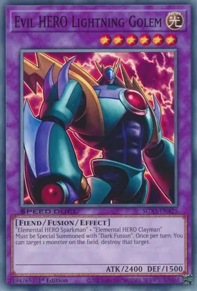 Evil HERO Lightning Golem - SGX3-ENA25 - Common - 1st Edition Evil HERO Lightning Golem - SGX3-ENA25 - Common - 1st Edition