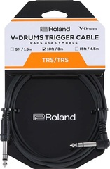 Roland Percussion Trigger Cable TRS Male to Right Angle TRS Male - 10-foot
