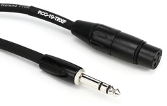 Roland RCC-10-TRXF Black Series XLR Female to 1/4-inch TRS Male Interconnect Cable - 10 foot