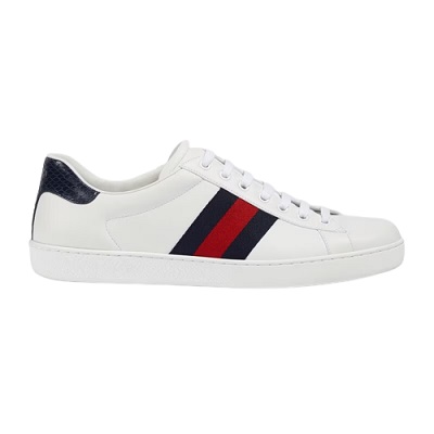 Gucci - MENS ACE LEATHER SNEAKER - White Leather