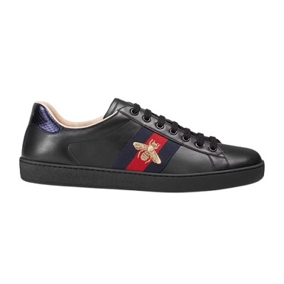 Gucci - MENS ACE EMBROIDERED SNEAKER - Black Leather