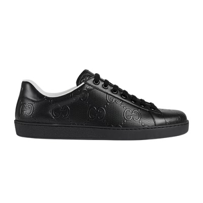 Gucci - MENS ACE GG EMBOSSED SNEAKER - Black