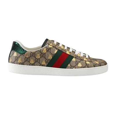 Gucci - MENS ACE GG SUPREME BEES SNEAKER - Metallic Gold