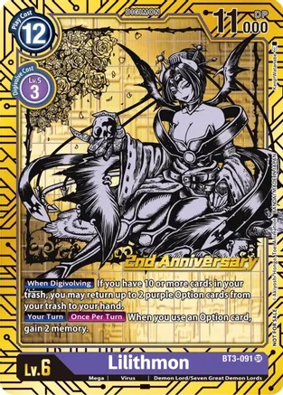 Lilithmon - BT3-091 - P (2nd Anniversary Set) - Foil