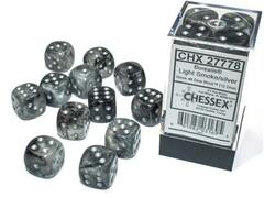 Borealis 16mm D6 Light Smoke/Silver Luminary Dice Block (CHX27778)