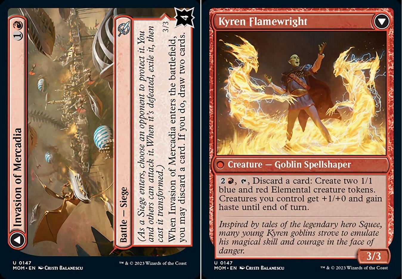 Invasion of Mercadia // Kyren Flamewright - Foil