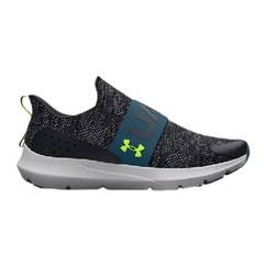 Under Armour - Boys' Grade School UA Surge 3 Slip Running Shoes - Black-Static Blue-002