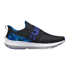 Under Armour - Boys' Grade School UA Surge 3 Slip Printed Running Shoes - Black-Versa Blue-001