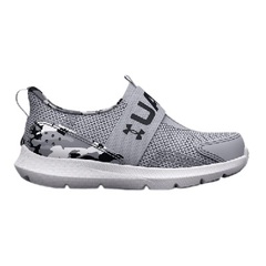 Under Armour - Boys' Infant UA Surge 3 Slip Printed Running Shoes - Mod Gray-Black-100