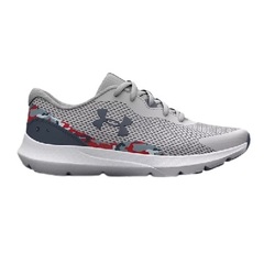 Under Armour - Boys' Grade School UA Surge 3 Printed Running Shoes - Halo Gray-Downpour Gray - 101