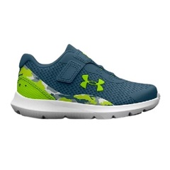 Under Armour - Boys' Infant UA Surge 3 Printed Running Shoes - Static Blue-Lime Surge-400