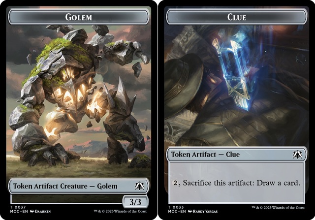 Golem // Clue Double-sided Token