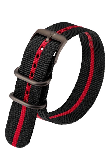 Luminox Black Webbing Strap With Red Stripe