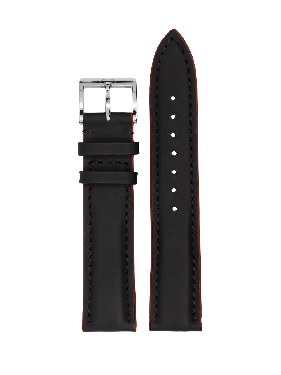 MeisterSinger - Calf Leather Strap With Rubber Coating Black/Red - SRK