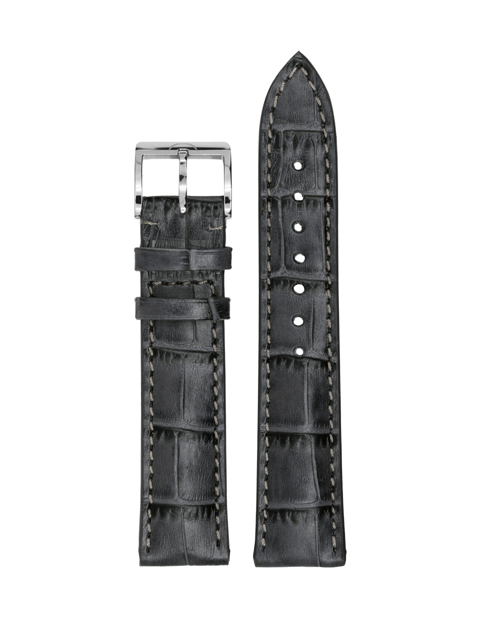 MeisterSinger - Calf Leather Strap With Crocodile Grain - Anthracite - SG06