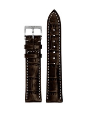 MeisterSinger - Calf Leather Strap With Crocodile Grain - Brown With White Stiching - SG02W
