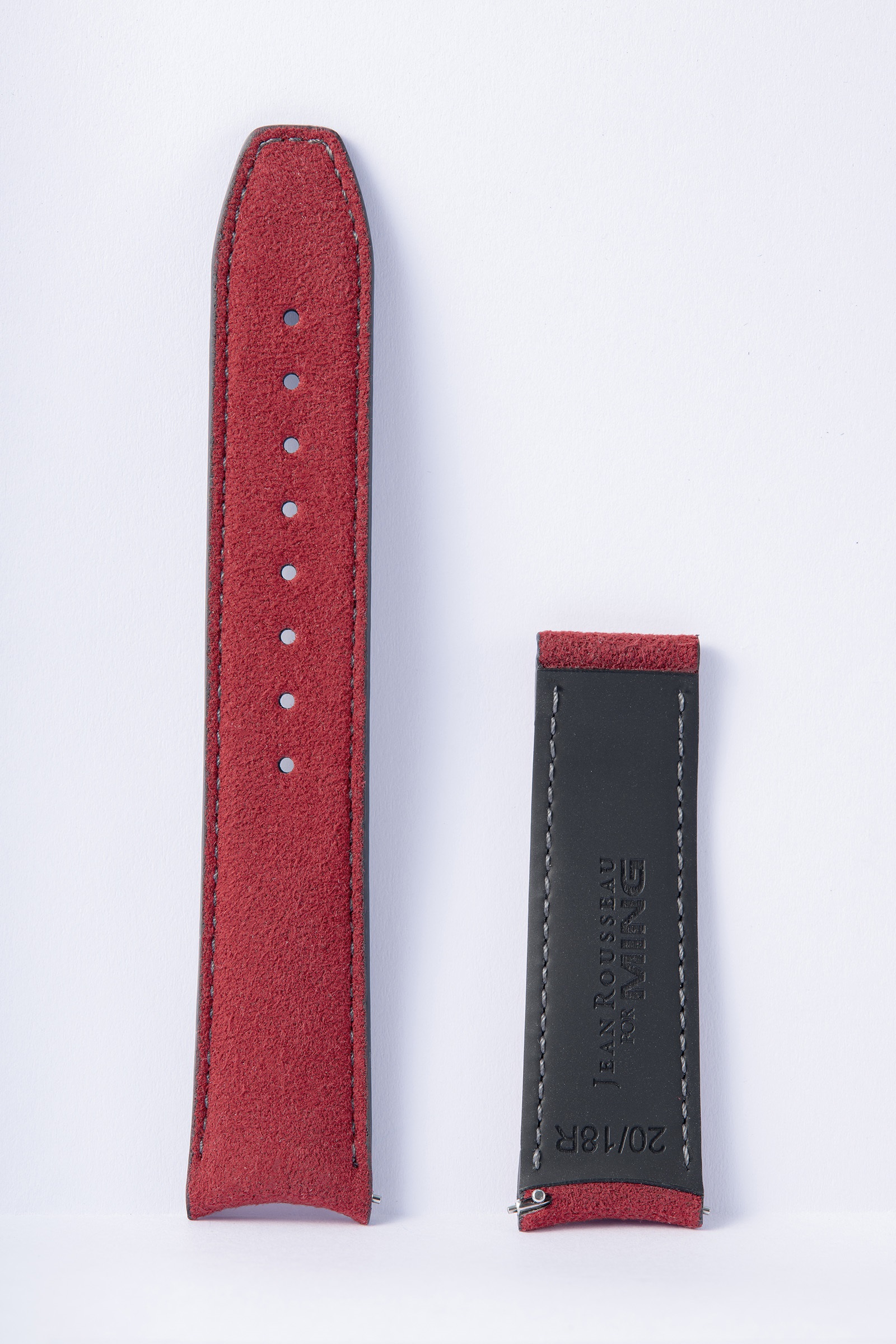 Ming 20MM Short - Red Alcantara Strap
