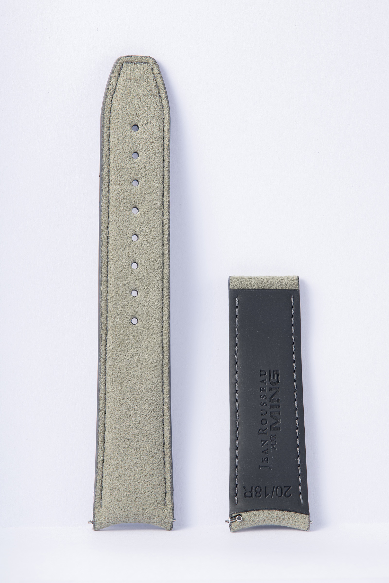Ming 22MM Short - Khaki Alcantara Strap