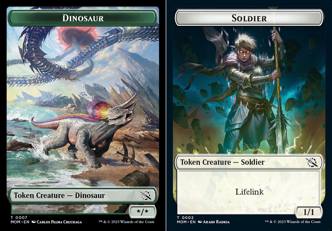 Dinosaur (007) // Soldier (002) Double-Sided Token - Foil