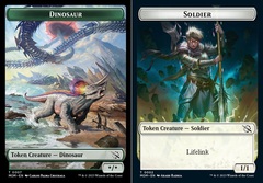 Dinosaur (0007) // Soldier (0002) Double-Sided Token - Foil