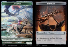 Dinosaur (0007) // Treasure (0021) Double-Sided Token - Foil