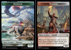 Dinosaur (0007) // Warrior (0015) Double-Sided Token - Foil