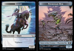 Knight (0010) // Phyrexian Myr (0001) Double-Sided Token - Foil