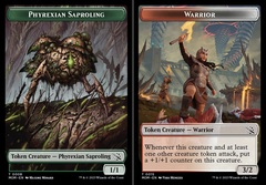 Phyrexian Saproling (0008) // Warrior (0015) Double-Sided Token - Foil