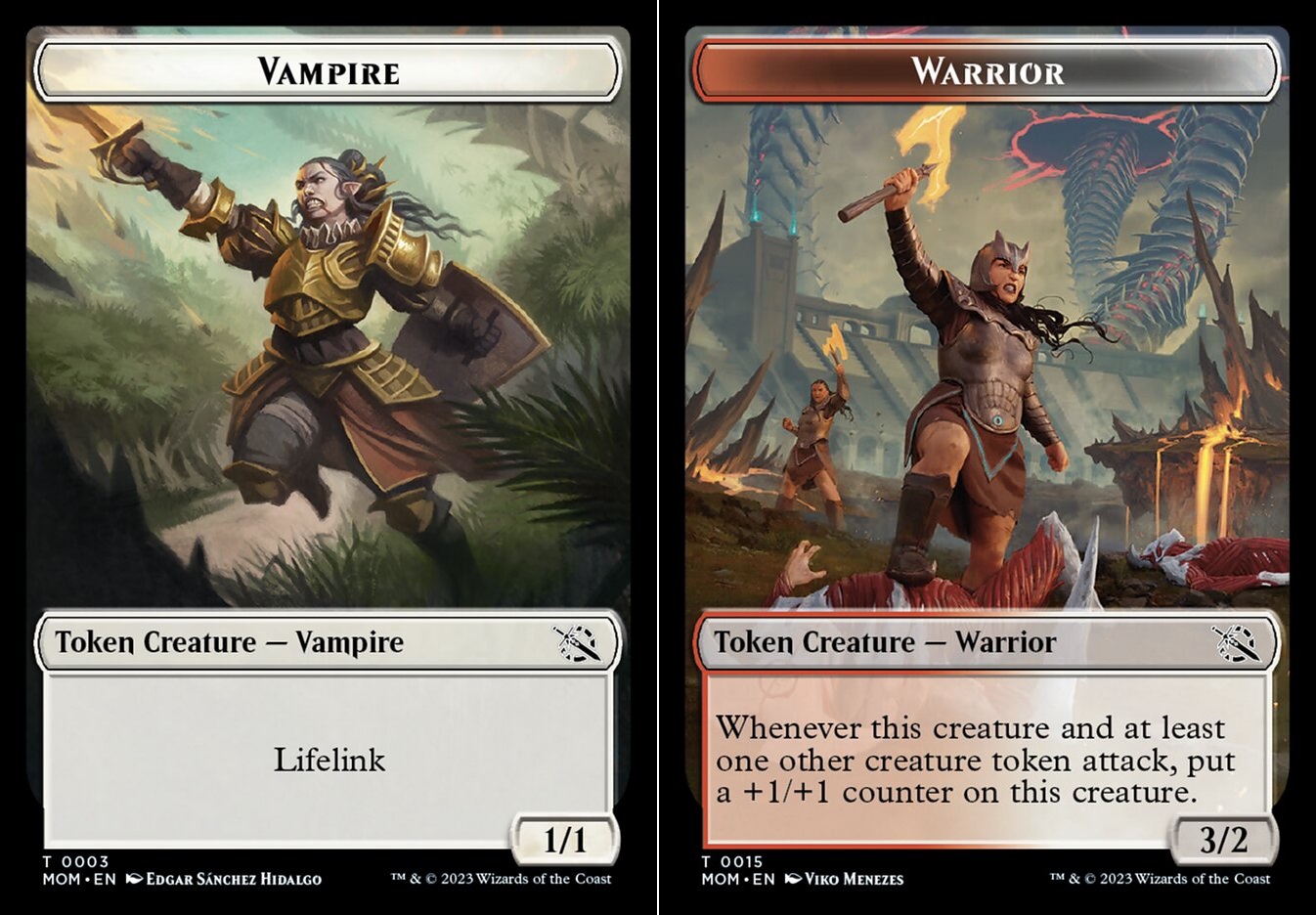 Vampire (003) // Warrior (015) Double-Sided Token - Foil