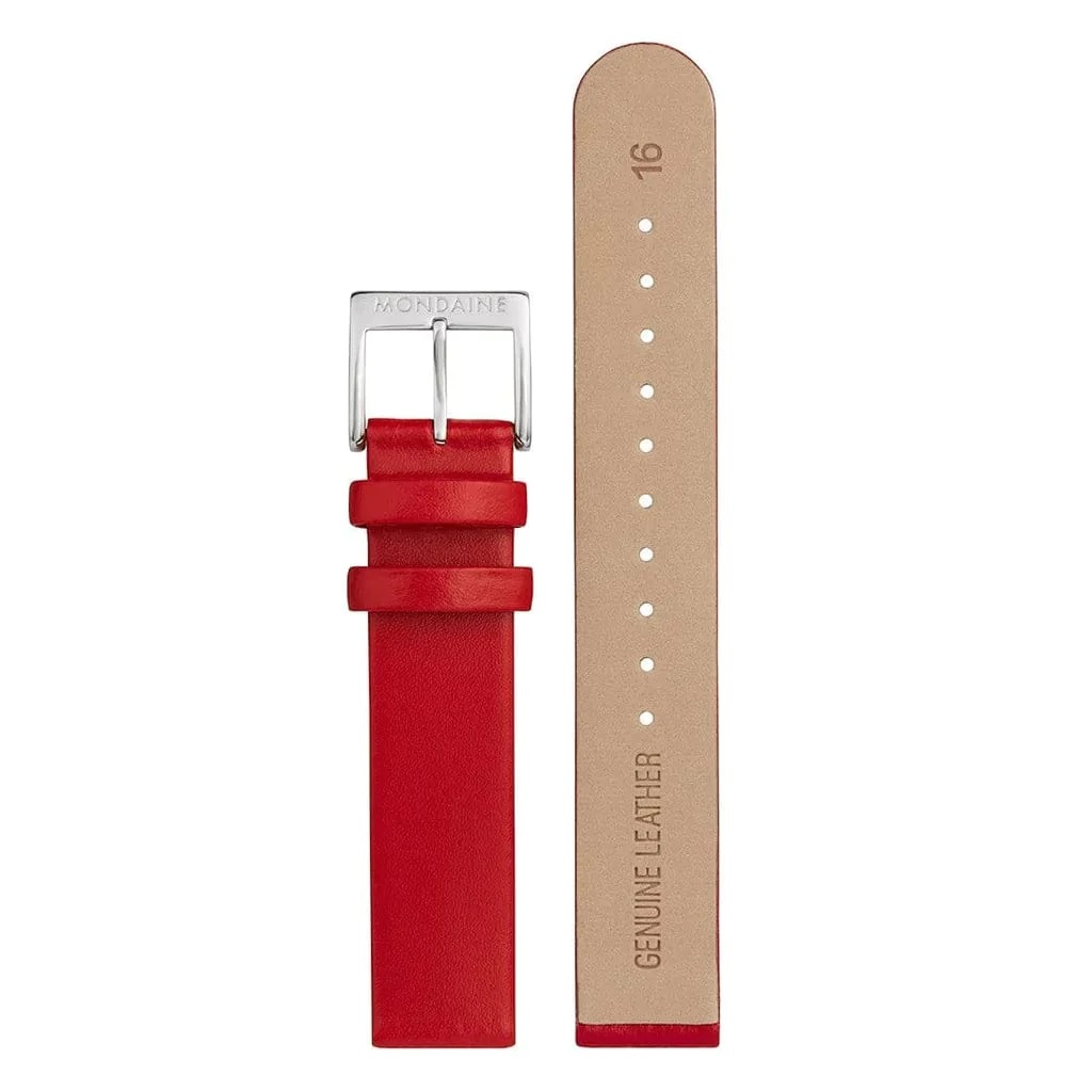 Mondaine - Red Genuine Leather Strap 16mm - FEM.3116.30Q.K