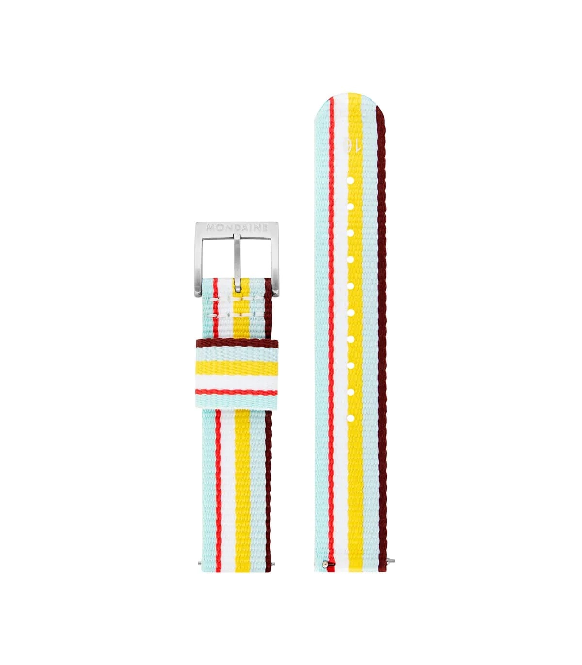 Mondaine - Yellow/Brown Striped Textile Strap 16mm - FT3116.70Q.2