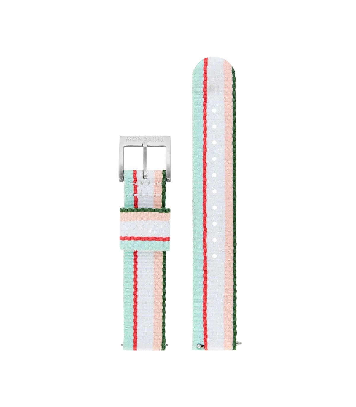 Mondaine - Green/Rose Striped Textile Strap 16mm - FT3116.60Q.1