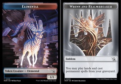 Elemental (009) // Wrenn and Realmbreaker Emblem (023) Double-Sided Token