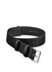 Omega - Nato Strap Black Leather With Satin Brushed Effect 18mm - 031CUZ011417
