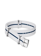 Omega - Nato Strap Polyamide White Strap With Blue Stripe 19‑20mm - 031CWZ014685