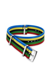 Omega - Nato Strap Polyamide 5-stripe Blue, Yellow, Black, Green & Red 19‑20mm - 031CWZ010736
