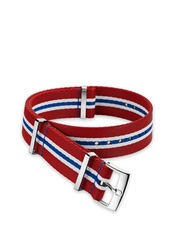 Omega - Nato Strap Polyamide 5-Stripe Red, White and Blue 19‑20mm - 031CWZ010686