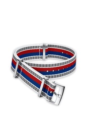 Omega - Nato Strap Polyamide White With Red, Blue & Black Stripes 19‑20mm - 031CWZ010636