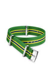 Omega - Nato Strap Polyamide 5-Stripe Green, Yellow & Blue 19‑20mm - 031CWZ010678