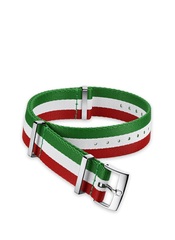 Omega - Nato Strap Polyamide 3-Stripe Green, White & Red 19‑20mm - 031CWZ010656