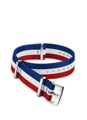 Omega - Nato Strap Polyamide 3-Stripe Blue, White & Red 19‑20mm - 031CWZ010674