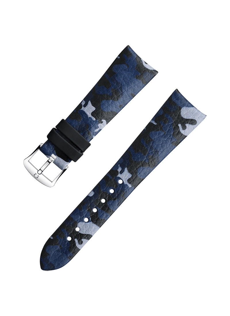 Omega - Blue Camo Leather Strap 19mm - 032CUZ011921