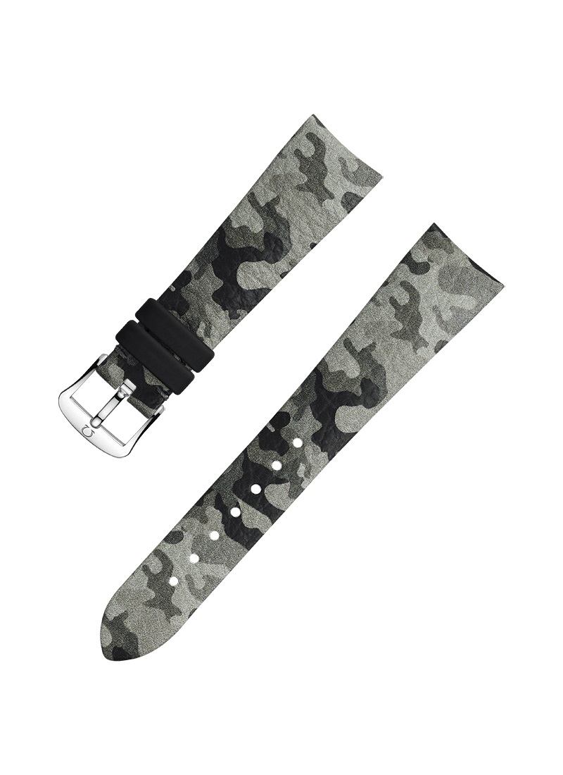 Omega - Grey Camo Leather Strap 18mm - 032CUZ011912