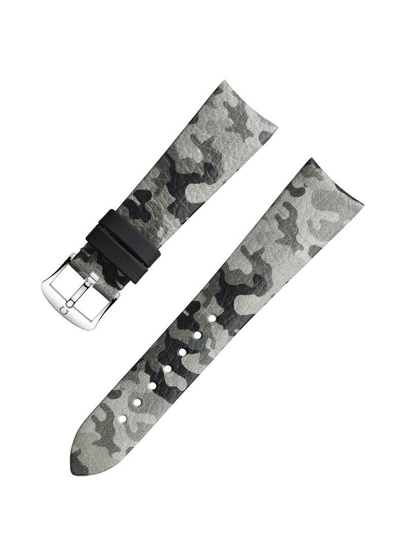 Omega - Grey Camo Leather Strap 19mm - 032CUZ011918